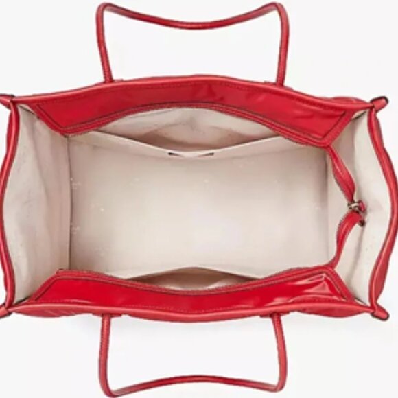 NWT Kate Spade Ella Puffy Extra Large Tote Bag Candied Cherry Red - Picture 2 of 3